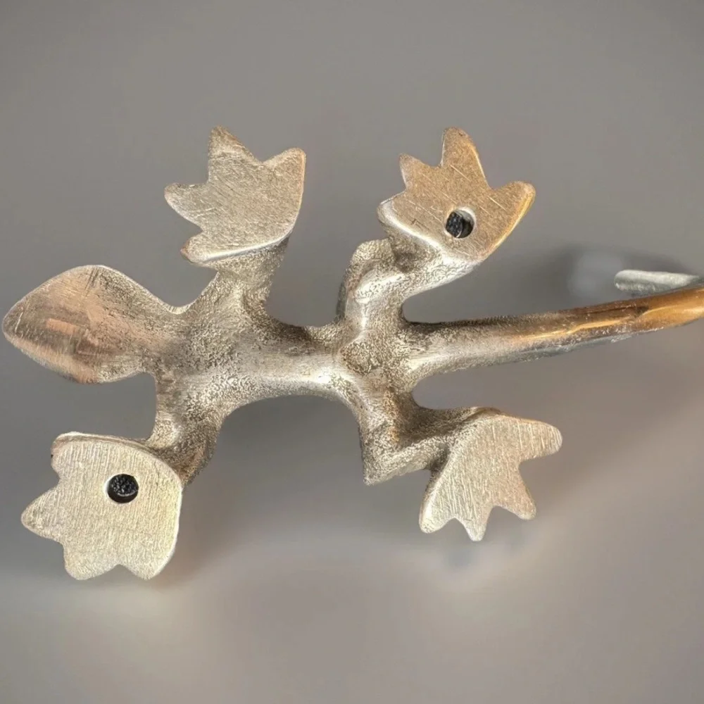 Set of 3 Aluminum GECKO LIZARD Wall Hooks Tail Hangs Plants Keys Coats Hats 7